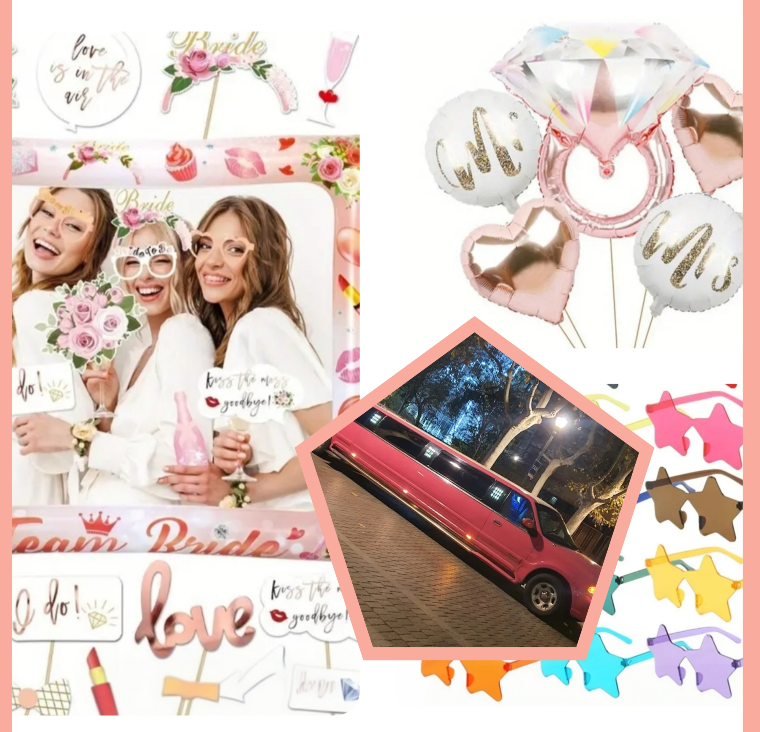 Despedida de soltera con limusina rosa Hummer, cava, karaoke y decoración especial para grupo de chicas en Barcelona