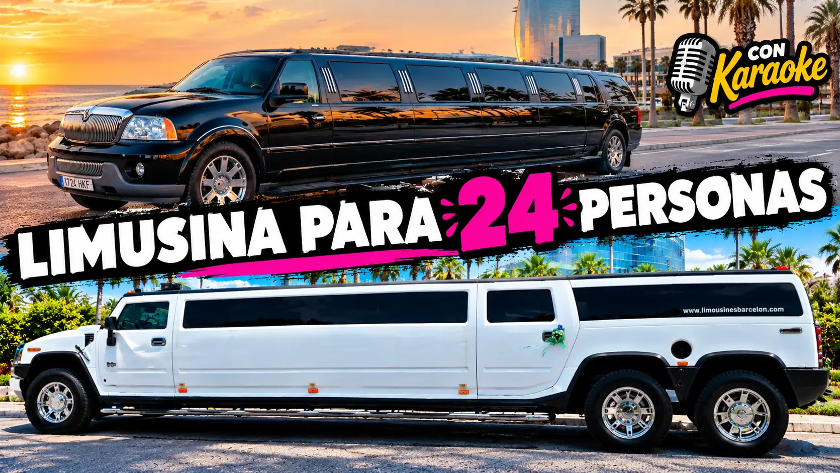 Dos limusinas para 24 personas en Barcelona